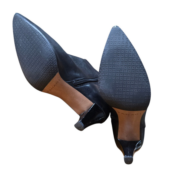 Tahari Boots Minna Black Leather Size 6.5 High Heel Pointed Toe Elegant High Top - Picture 7 of 7